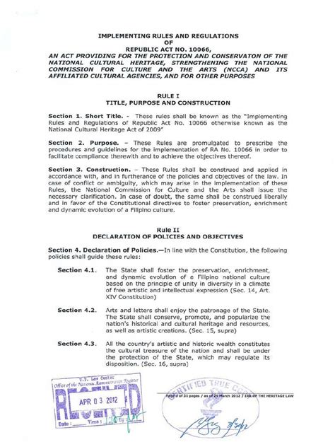 Republic Act No. 10066 An Act Providing For The Protection And .